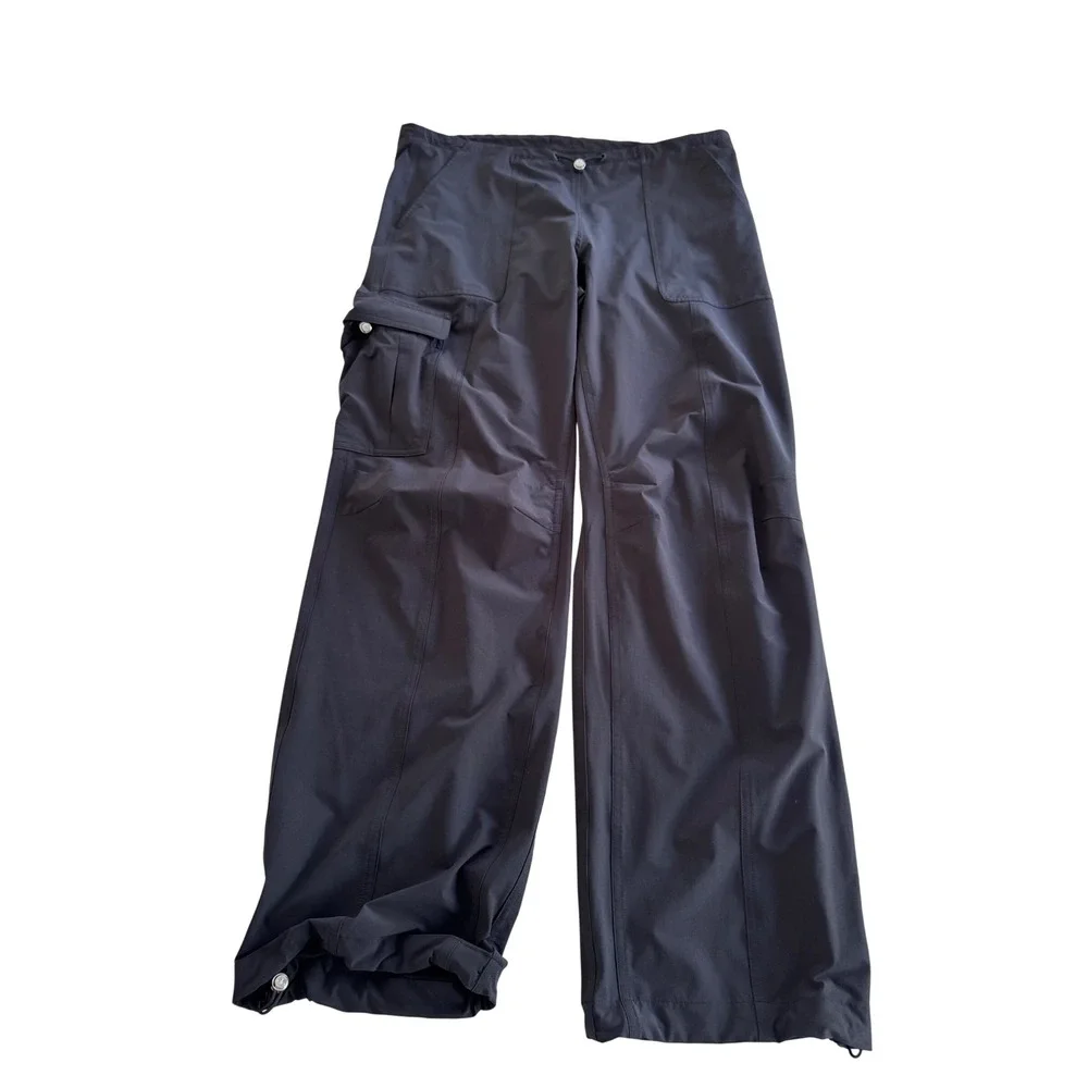 Alo Yoga Low Rise Megastar Cargo Pants Black XS Y2K Baggy Utility Streetwear